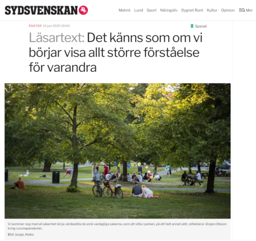Det känns som om vi börjar visa allt större förståelse för varandra