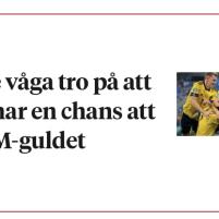 Vi måste våga tro på att Sverige har en chans att vinna EM-guldet