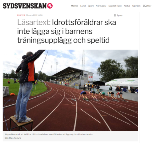 Idrottsföräldrar ska inte lägga sig i barnens träningsupplägg och speltid