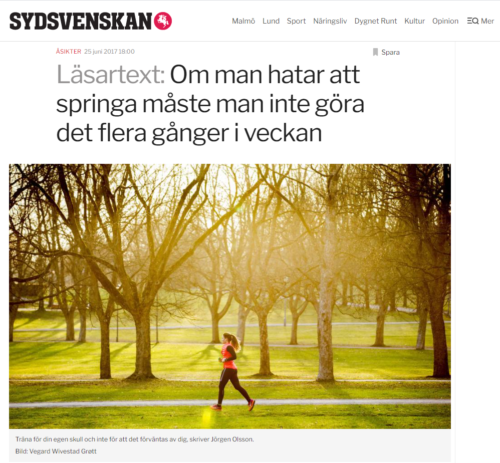 Om man hatar att springa måste man inte göra det flera gånger i veckan