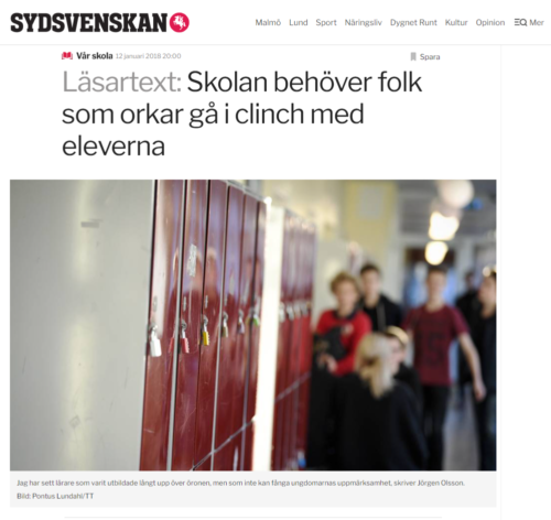 Skolan behöver folk som orkar gå i clinch med eleverna